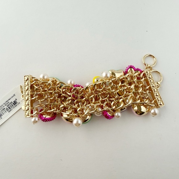 Betsey Johnson Conversation Hearts Candy Faux Pearl Valentines Day Bracelet - Picture 7 of 8